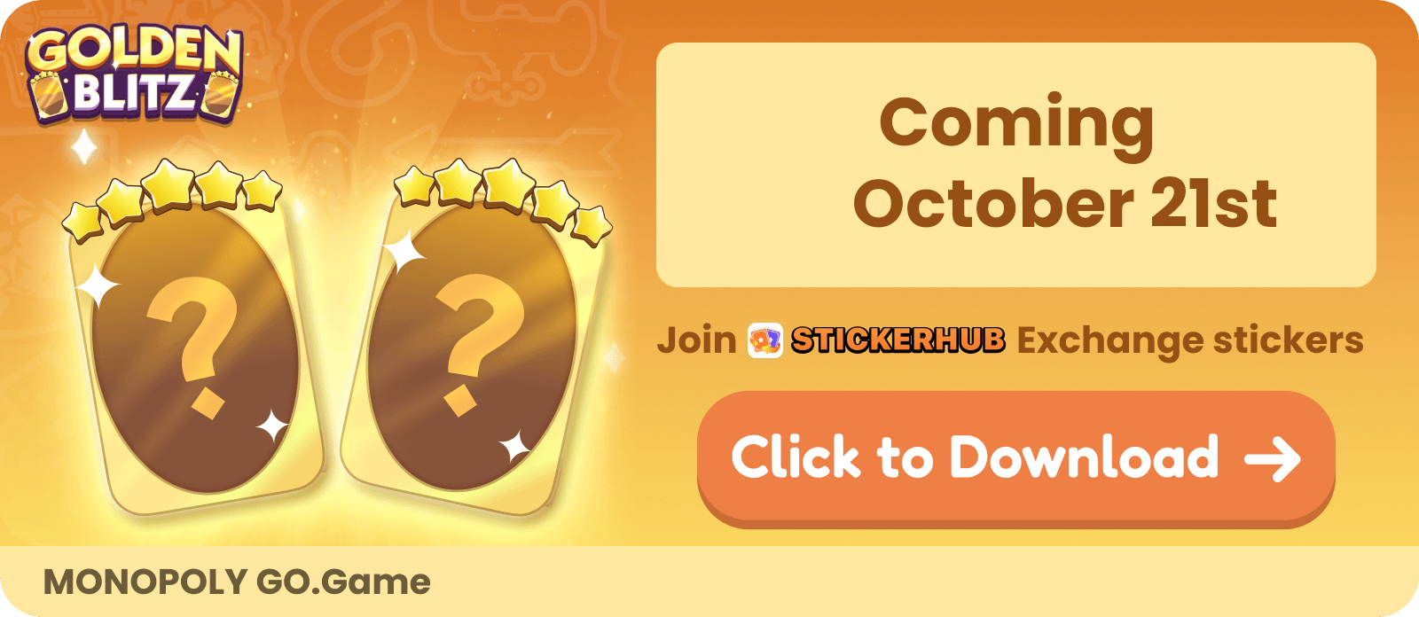 Get the latest dates and times for the 2024 Monopoly GO Golden Blitz event, where players can trade designated golden stickers!