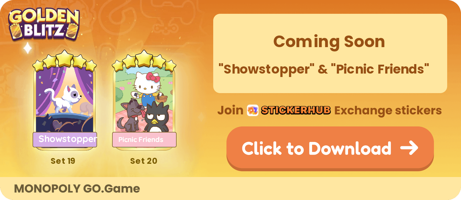 获取2024年大富翁GO黄金闪电战活动的最新日期和时间，玩家可以在此活动中交换指定的金色贴纸！